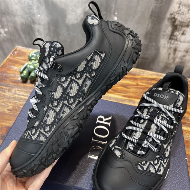 D10rIZON DERBY SHOE BEIGE AND BLACK D10r OBLIQUE JACQUARD AND BLACK RUBBER   DO090