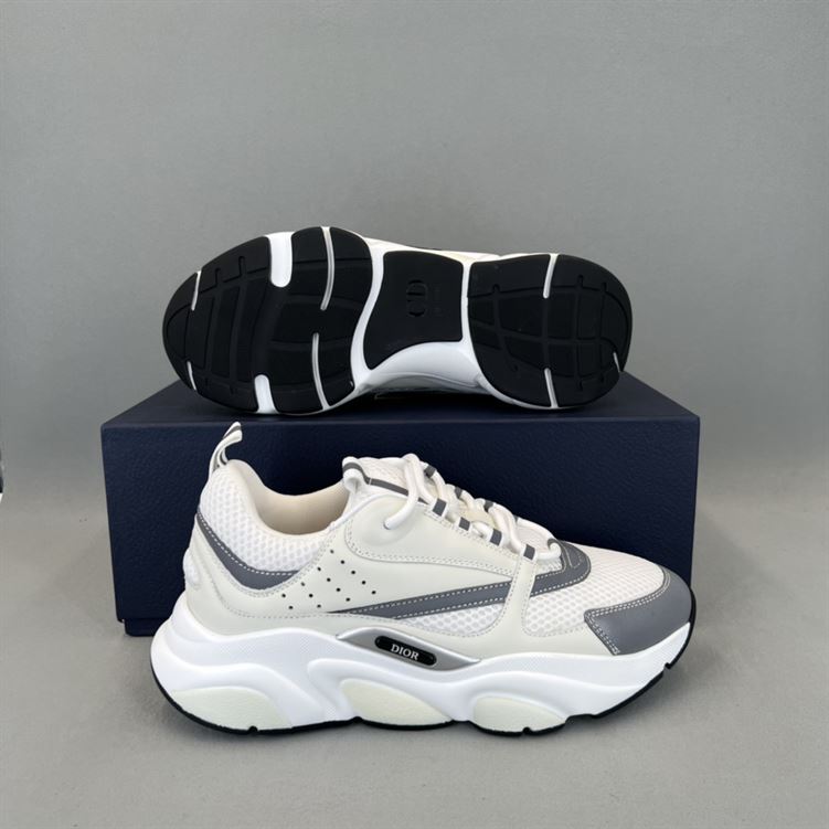 D10r B22 SNEAKERS WHITE TECHNICAL MESH WITH WHITE AND SILVER-TONE CALFSKIN   DO002