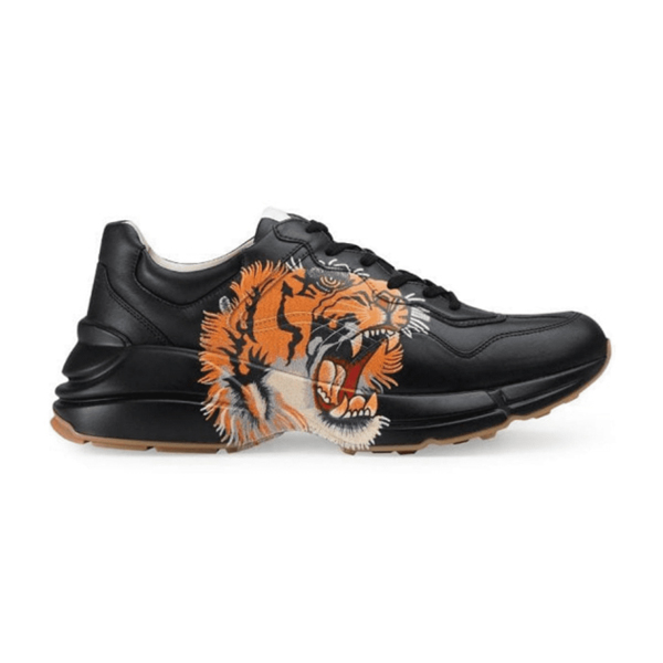 Gvc*1 RHYTON LEATHER SNEAKER WITH TIGER   GCC017