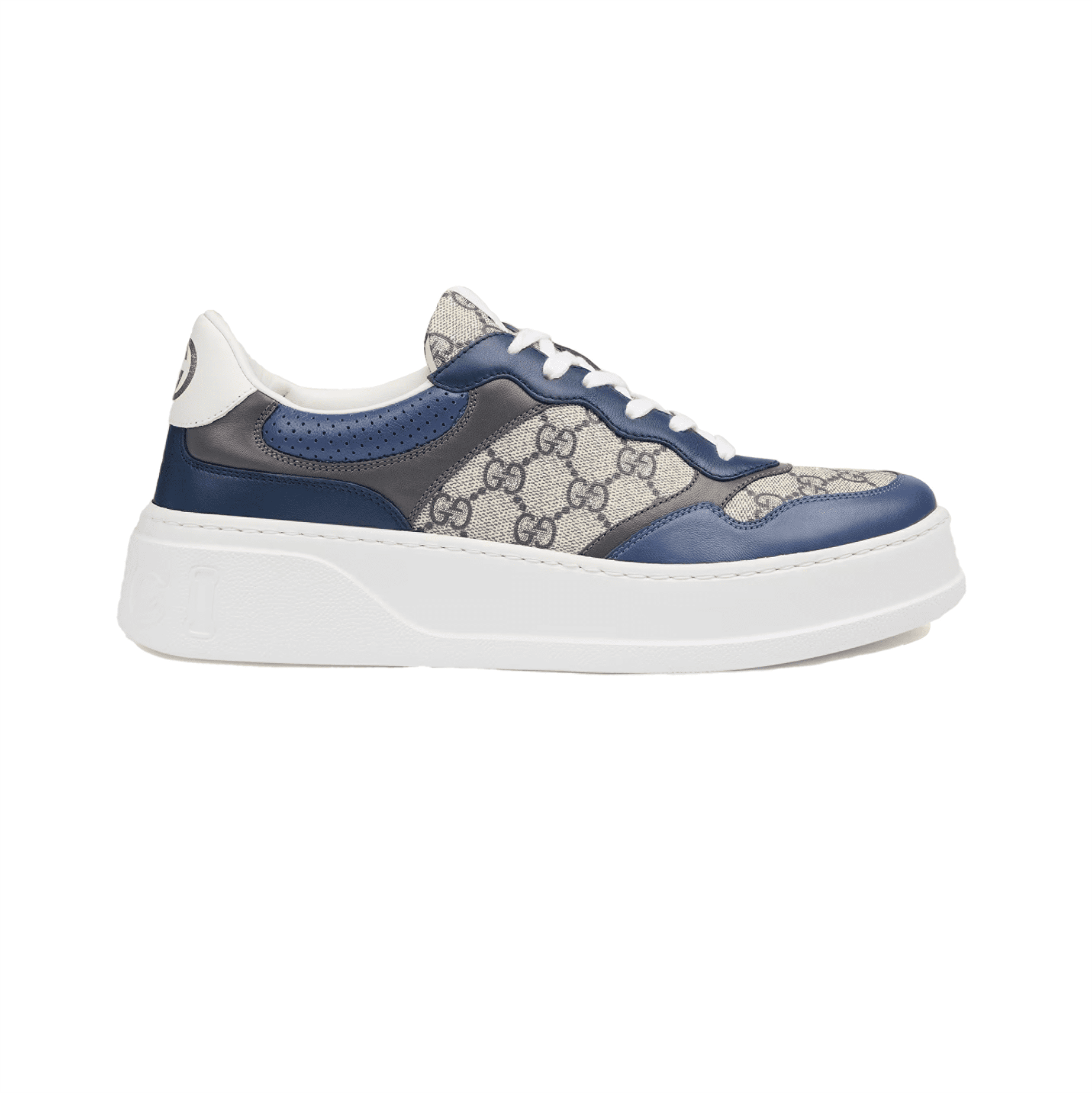Gvc*1 MEN S GG SNEAKERS BEIGE AND BLUE Svp*me   GCC003