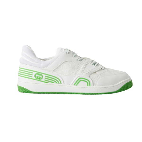 Gvc*1 BASKET SNEAKERS IN WHITE AND GREEN   GCC032