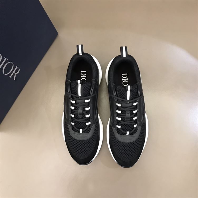 D10r B22 SNEAKERS BLACK TECHNICAL MESH AND CALFSKIN   DO004