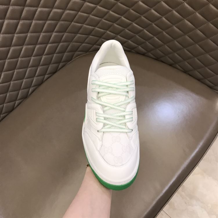 Gvc*1 BASKET SNEAKERS IN WHITE AND GREEN   GCC032