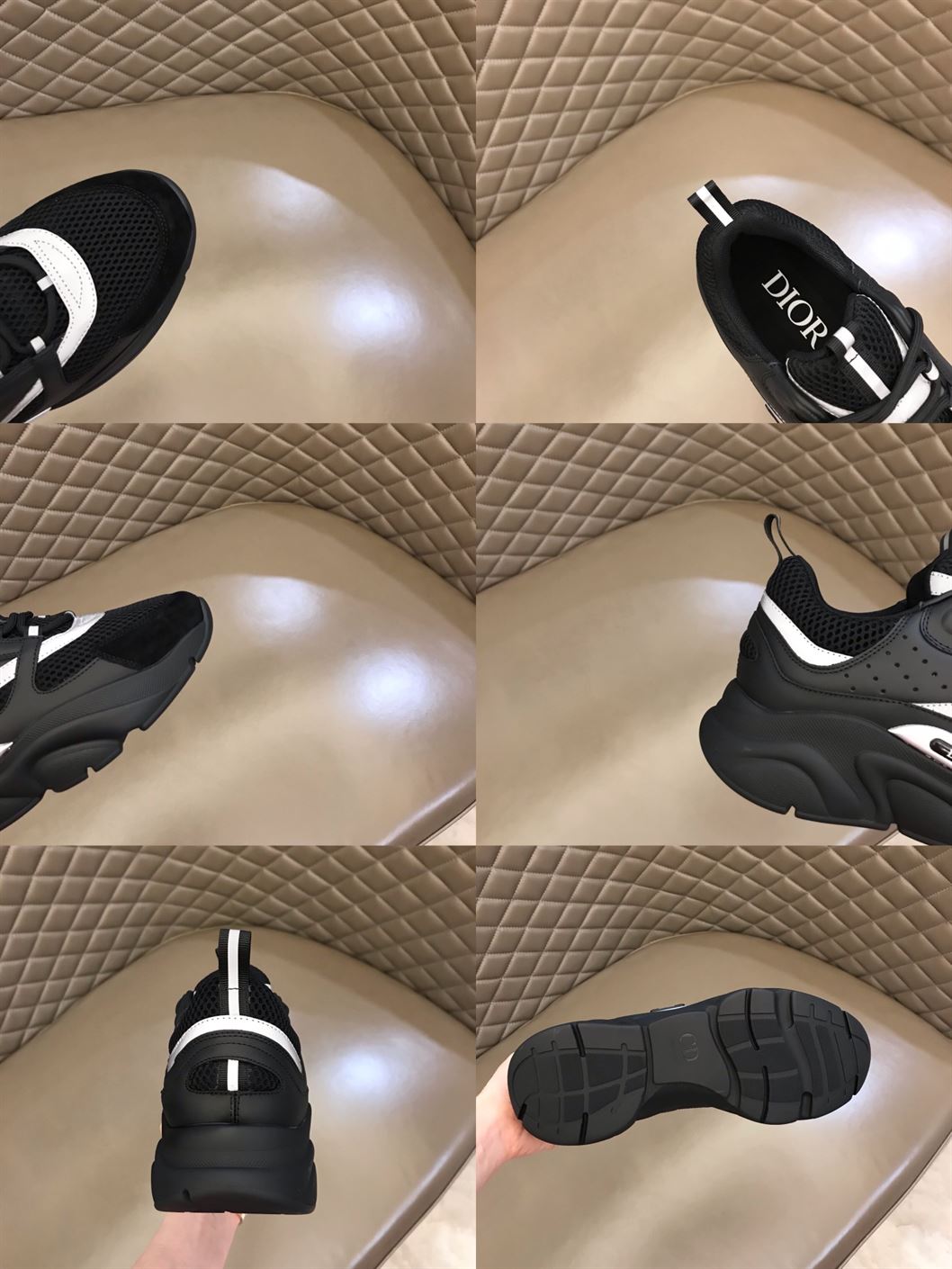 D10r B22 SNEAKER BLACK TECHNICAL MESH AND SMOOTH CALFSKIN   DO045