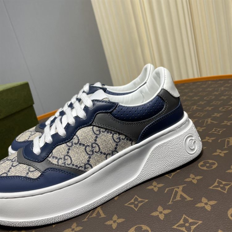 Gvc*1 MEN S GG SNEAKERS BEIGE AND BLUE Svp*me   GCC003