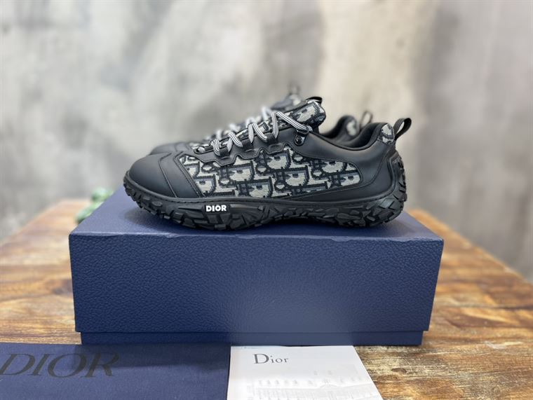 D10rIZON DERBY SHOE BEIGE AND BLACK D10r OBLIQUE JACQUARD AND BLACK RUBBER   DO090