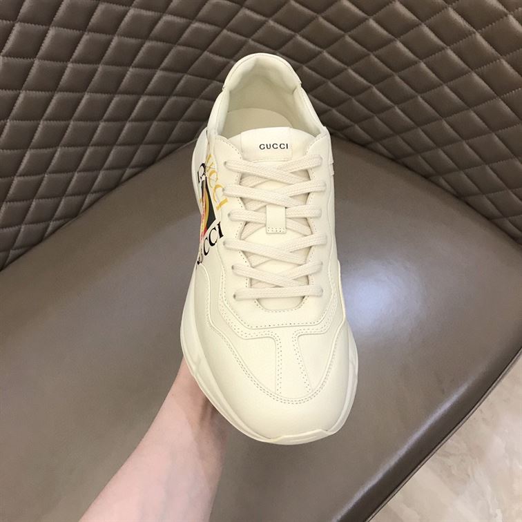 Gvc*1 RHYTON LOGO PRINT LOW TOP LEATHER TRAINERS   GCC009