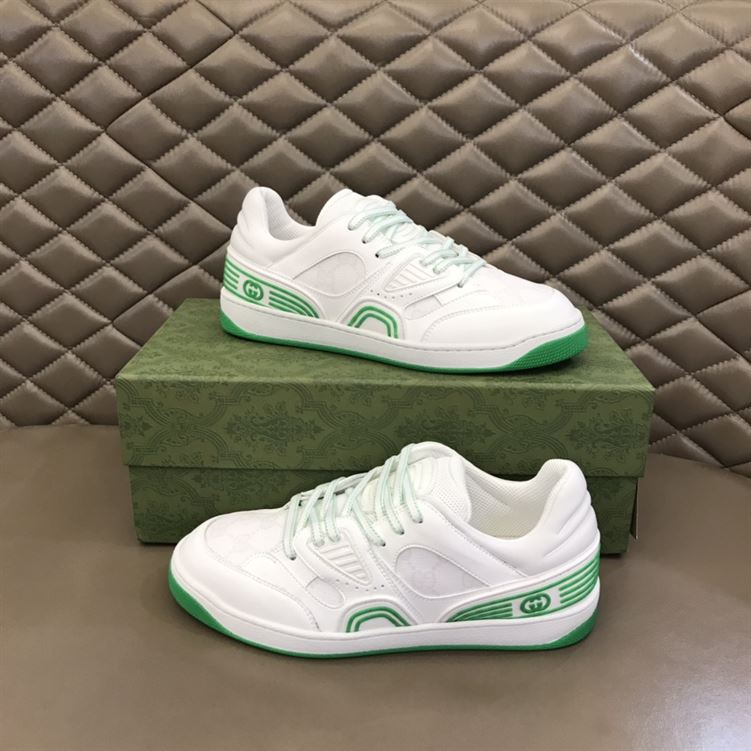 Gvc*1 BASKET SNEAKERS IN WHITE AND GREEN   GCC032