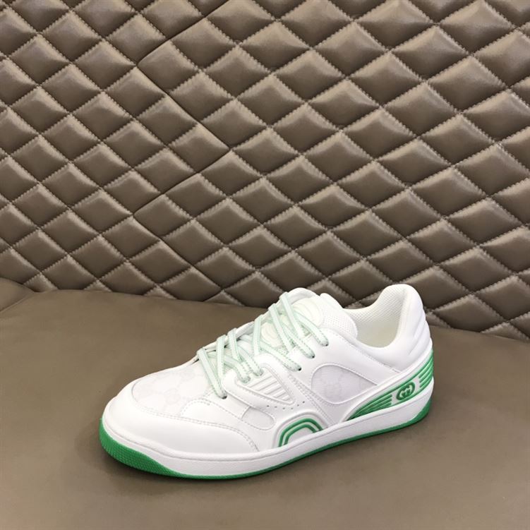 Gvc*1 BASKET SNEAKERS IN WHITE AND GREEN   GCC032