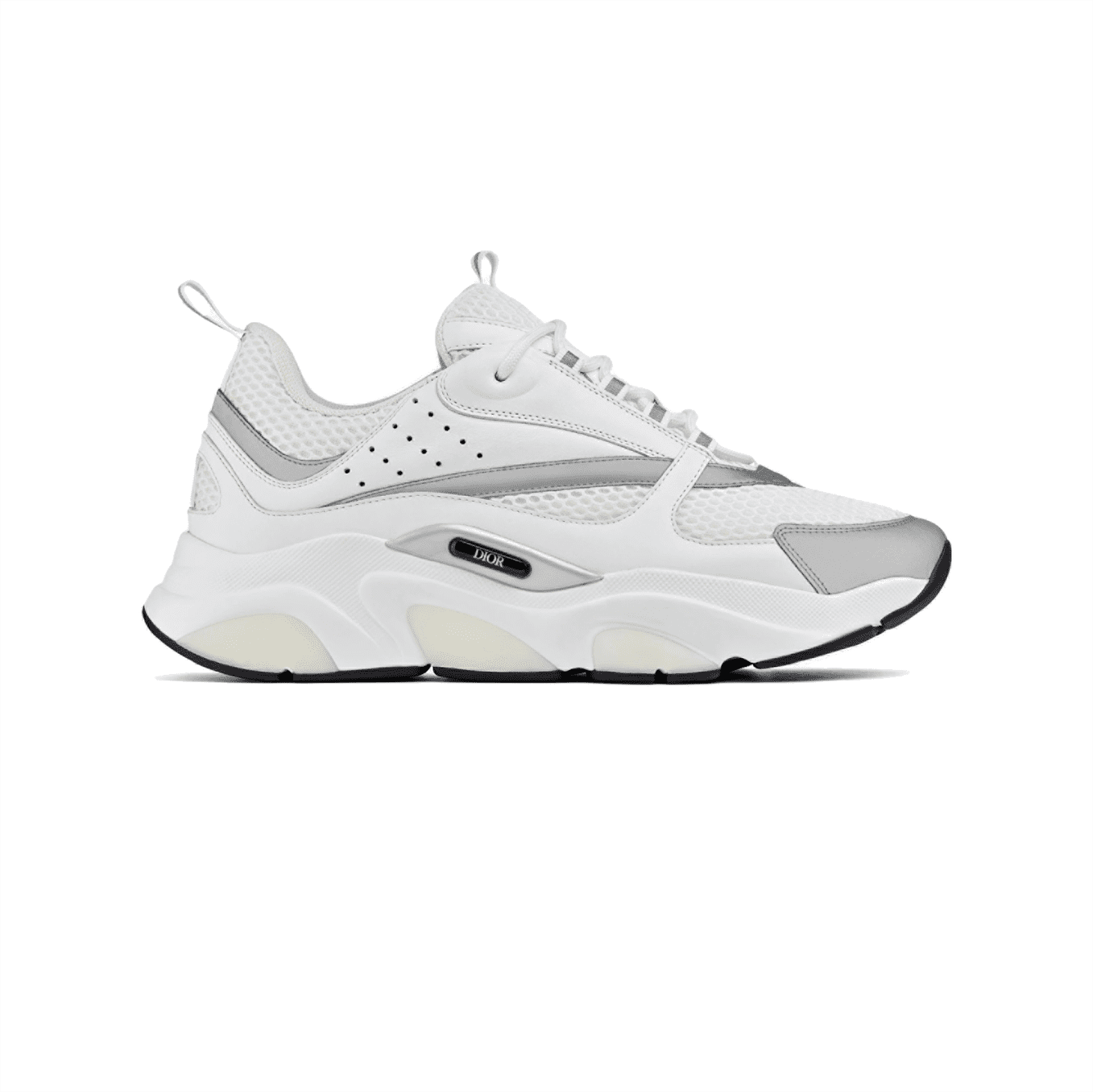 D10r B22 SNEAKERS WHITE TECHNICAL MESH WITH WHITE AND SILVER-TONE CALFSKIN   DO002