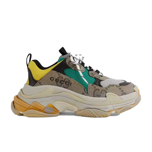 Gvc*1 X Ba1en*iaga THE HACKER PROJECT TRIPLE S BEIGE GREEN YELLOW   GCC074