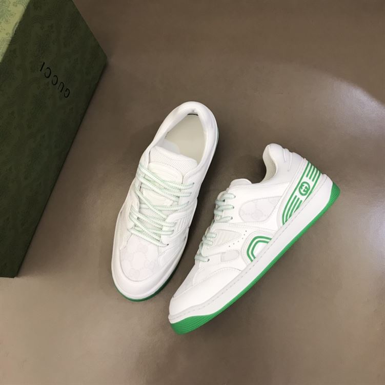 Gvc*1 BASKET SNEAKERS IN WHITE AND GREEN   GCC032
