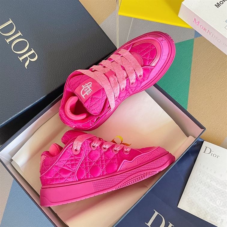 D10r BY ERL B9S SKATER SNEAKER, LIMITED AND NUMBERED EDITION FUCHSIA KUMO CANNAGE SATIN   DO093