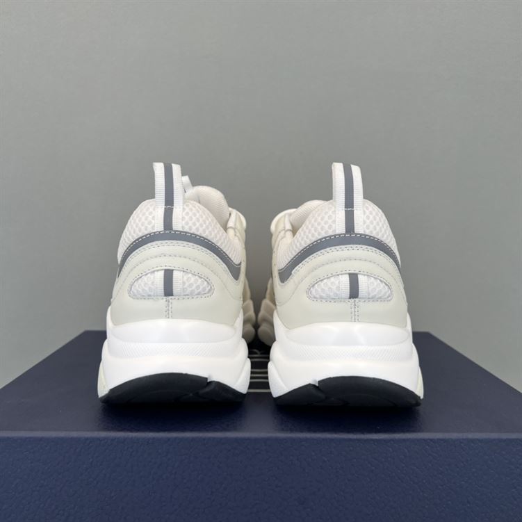 D10r B22 SNEAKERS WHITE TECHNICAL MESH WITH WHITE AND SILVER-TONE CALFSKIN   DO002