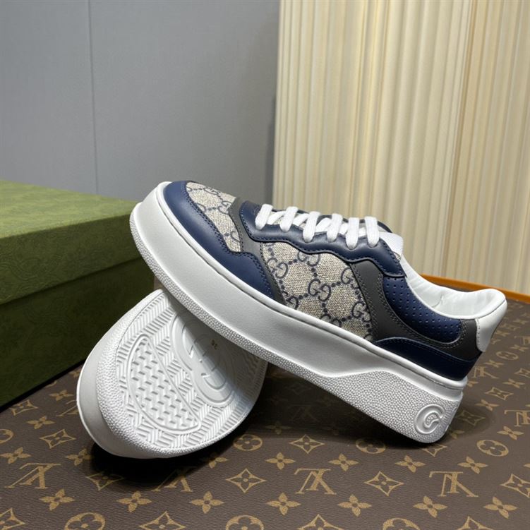 Gvc*1 MEN S GG SNEAKERS BEIGE AND BLUE Svp*me   GCC003