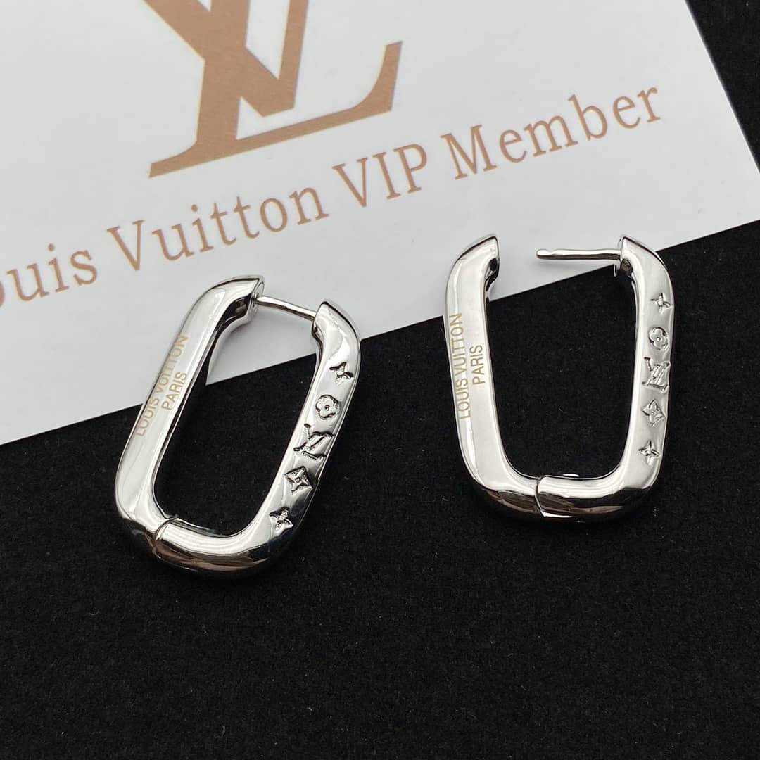 LV Hoop Earrings Dupe Logo AAA+