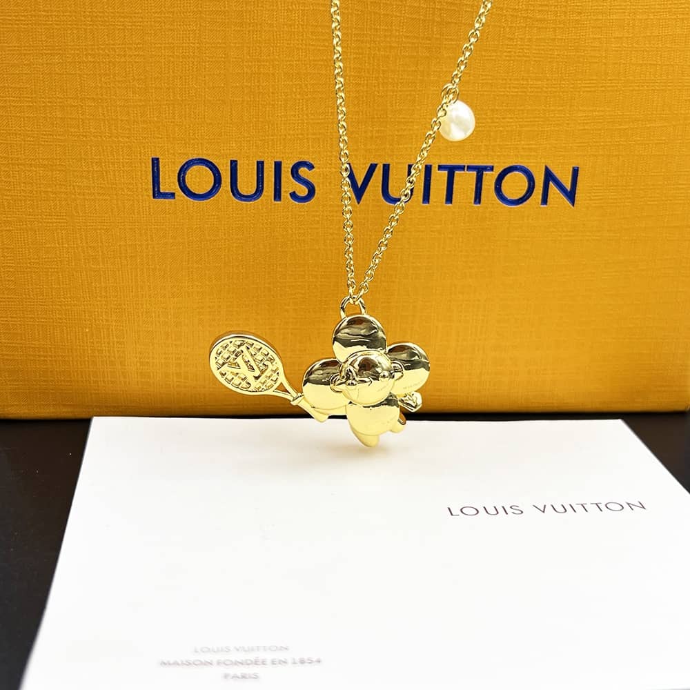 Fake L0vis Vvtt0n Logo Necklace