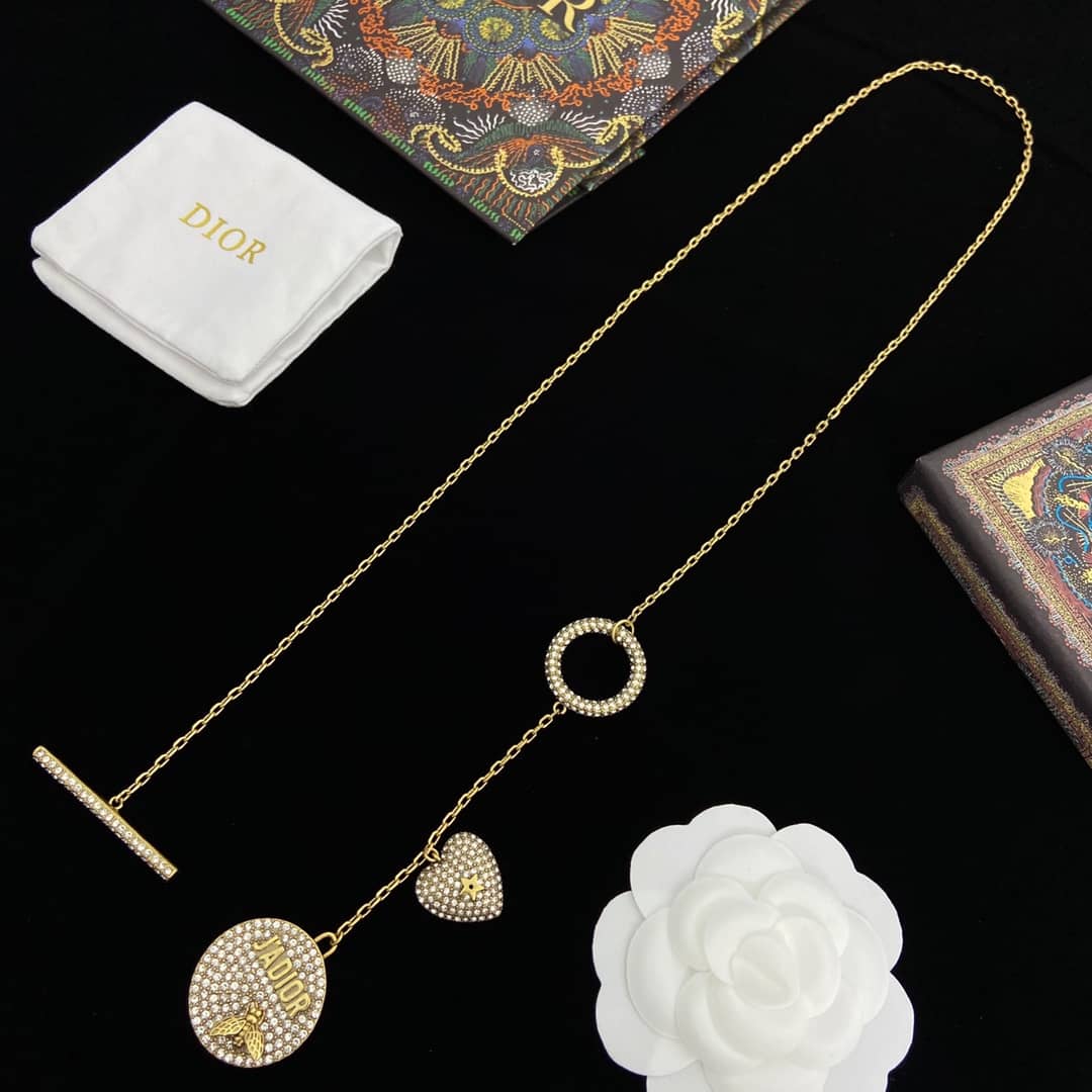 Fake Chr1st1an D10r Logo Necklace