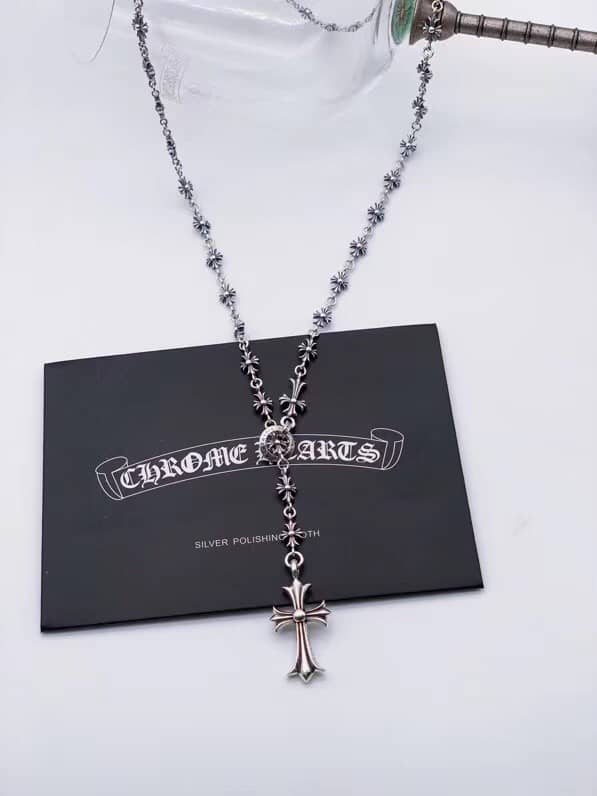 Fake Ch*0me He**ts Logo Necklace