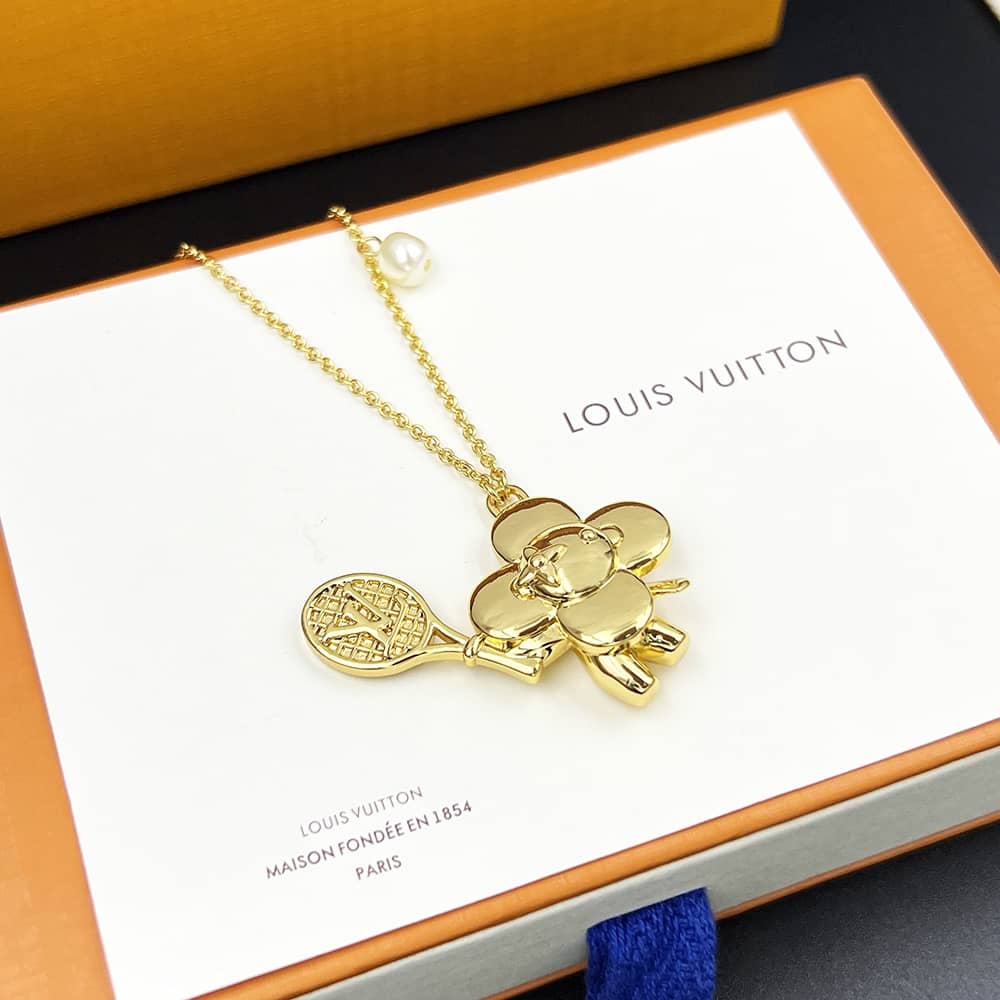 Fake L0vis Vvtt0n Logo Necklace