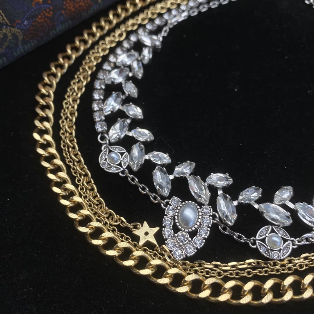 Fake Chr1st1an D10r Logo Necklace