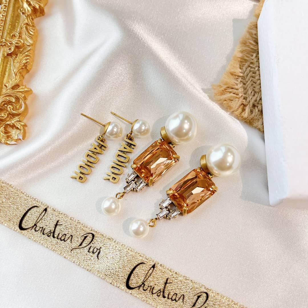 Fake Chr1st1an D10r Logo Earring