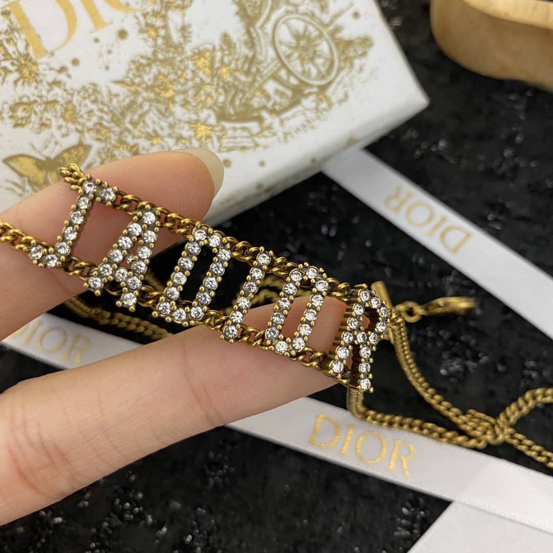 Fake Chr1st1an D10r Logo Necklace