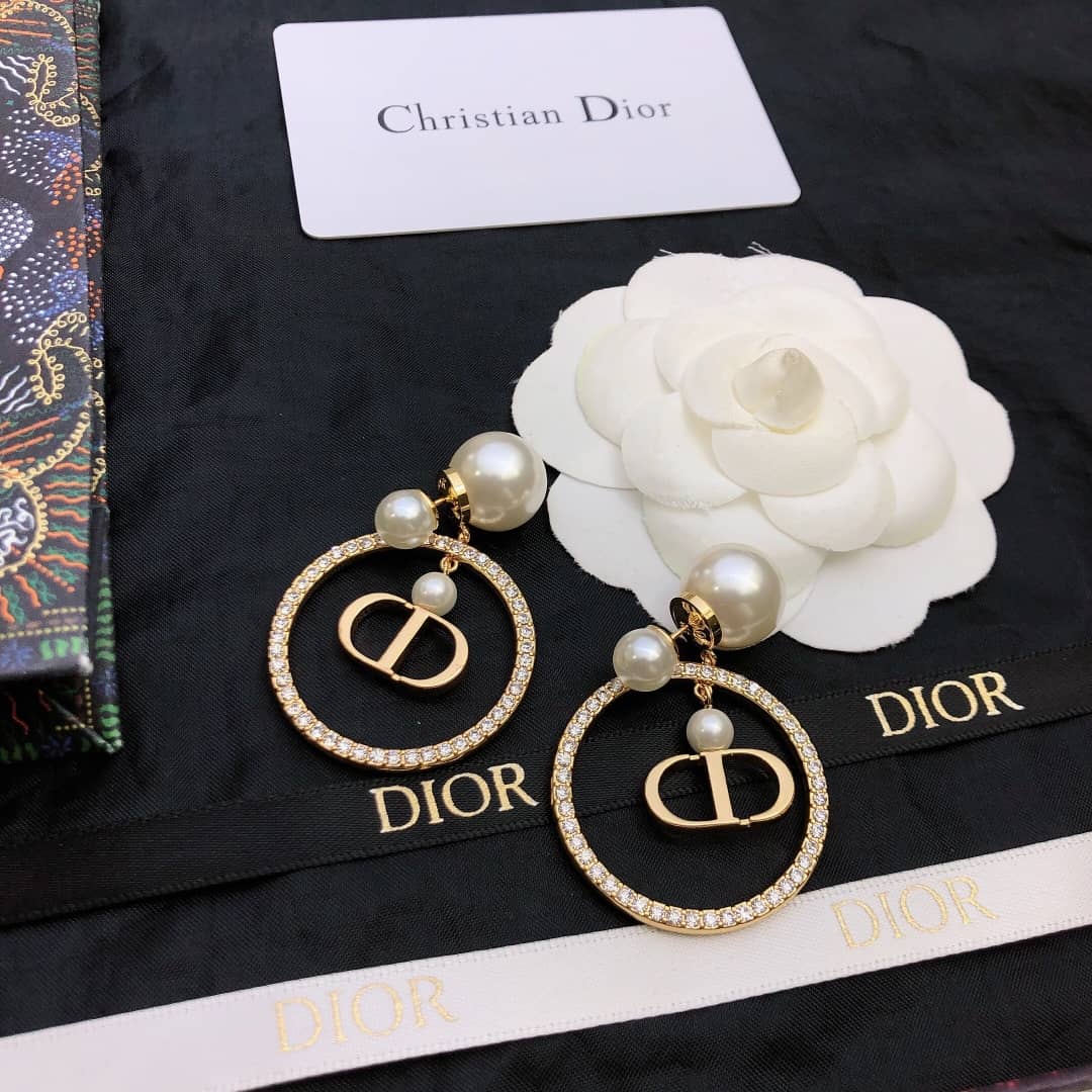 Fake Chr1st1an D10r Logo Earring