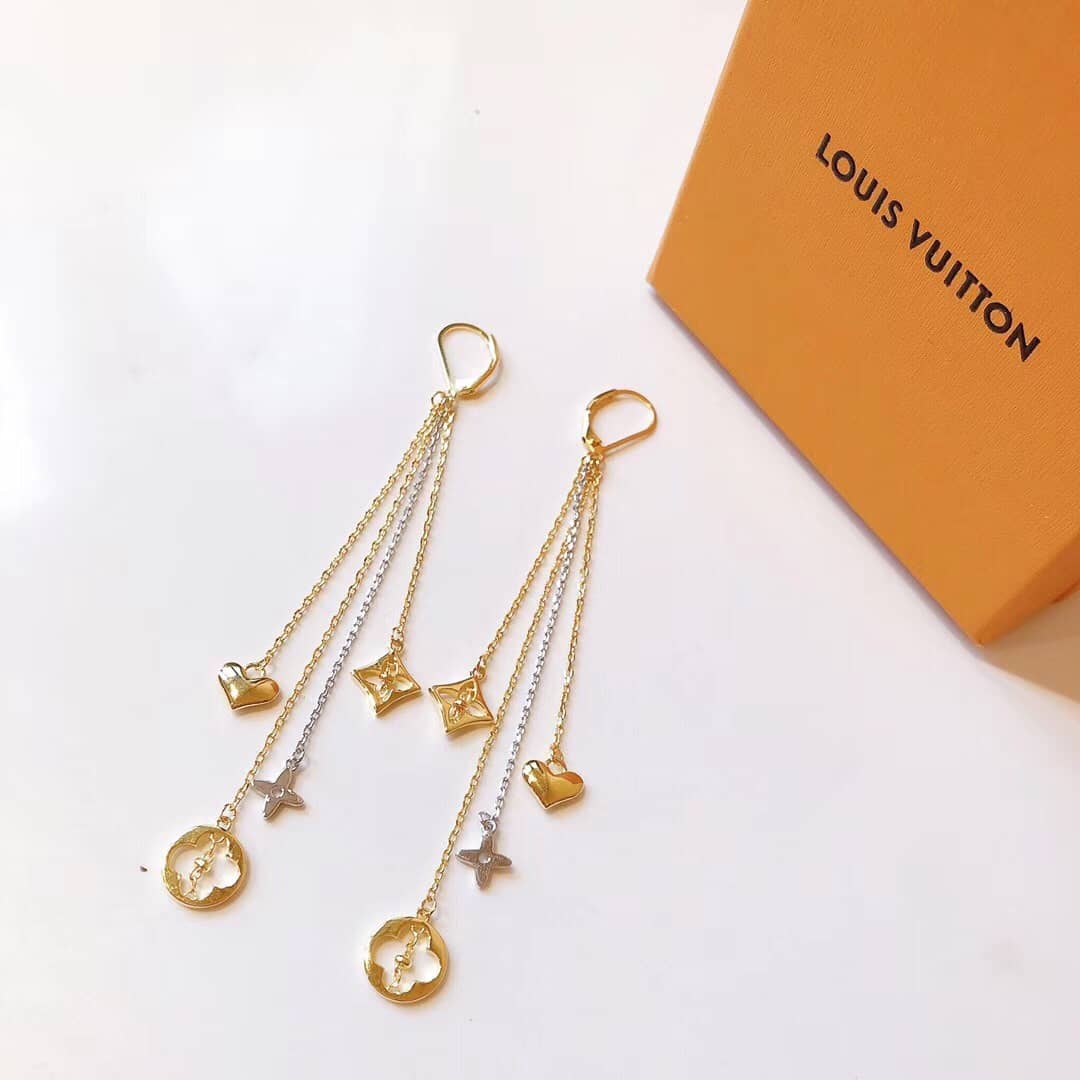 LV Hoop Earrings Dupe Logo
