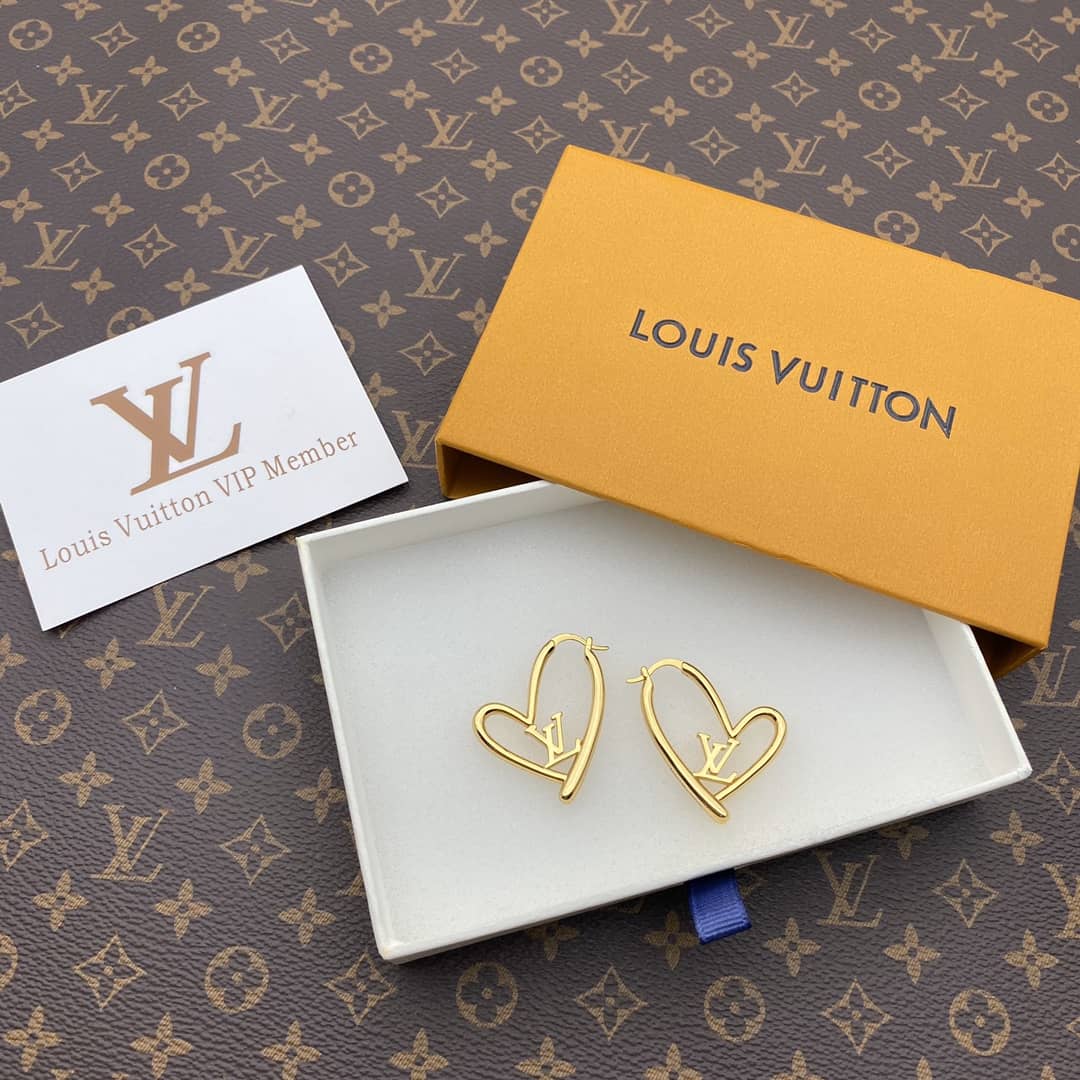 LV Hoop Earrings Dupe Logo