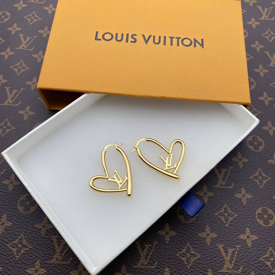 LV Hoop Earrings Dupe Logo