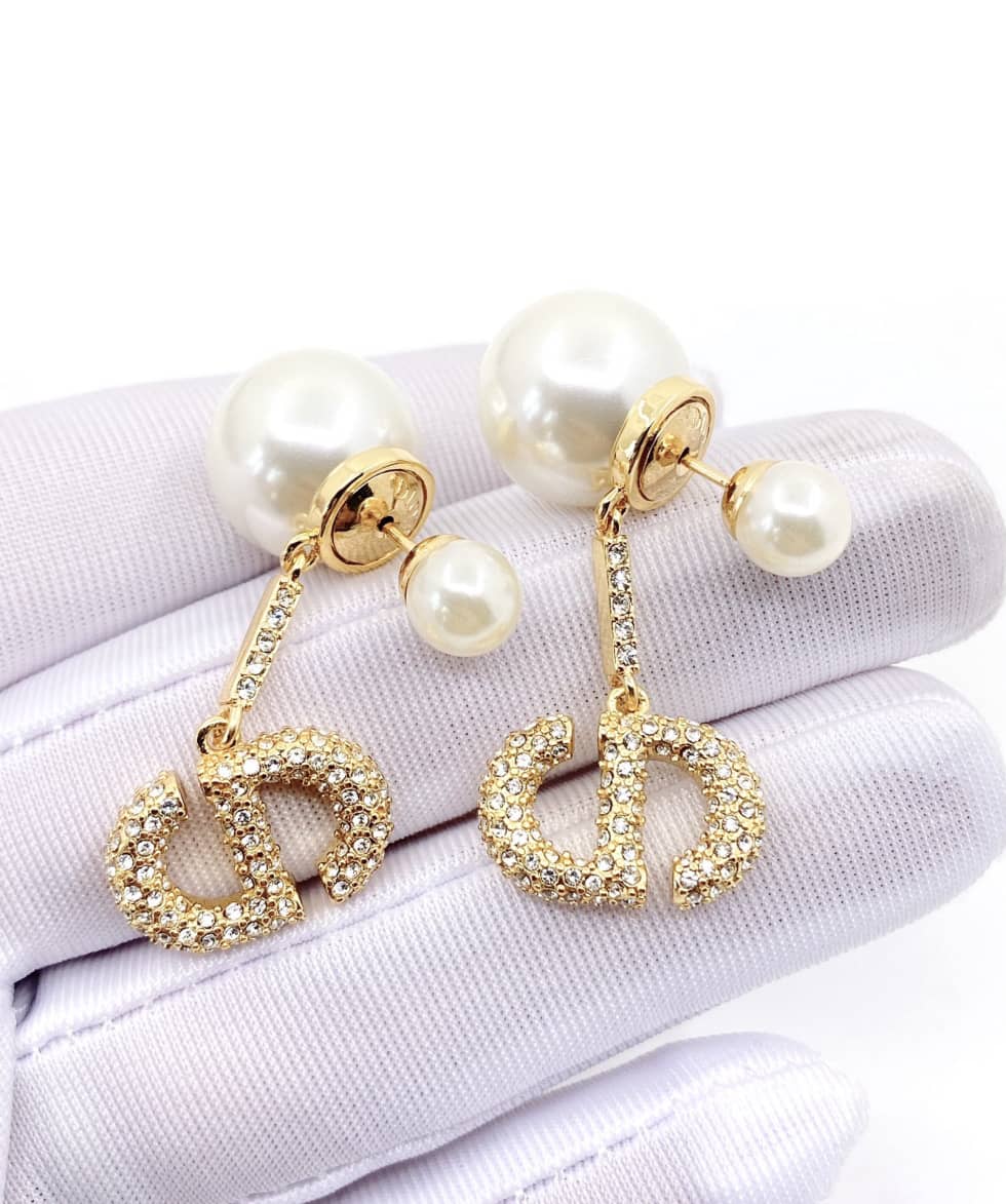 Fake Chr1st1an D10r Logo Earring