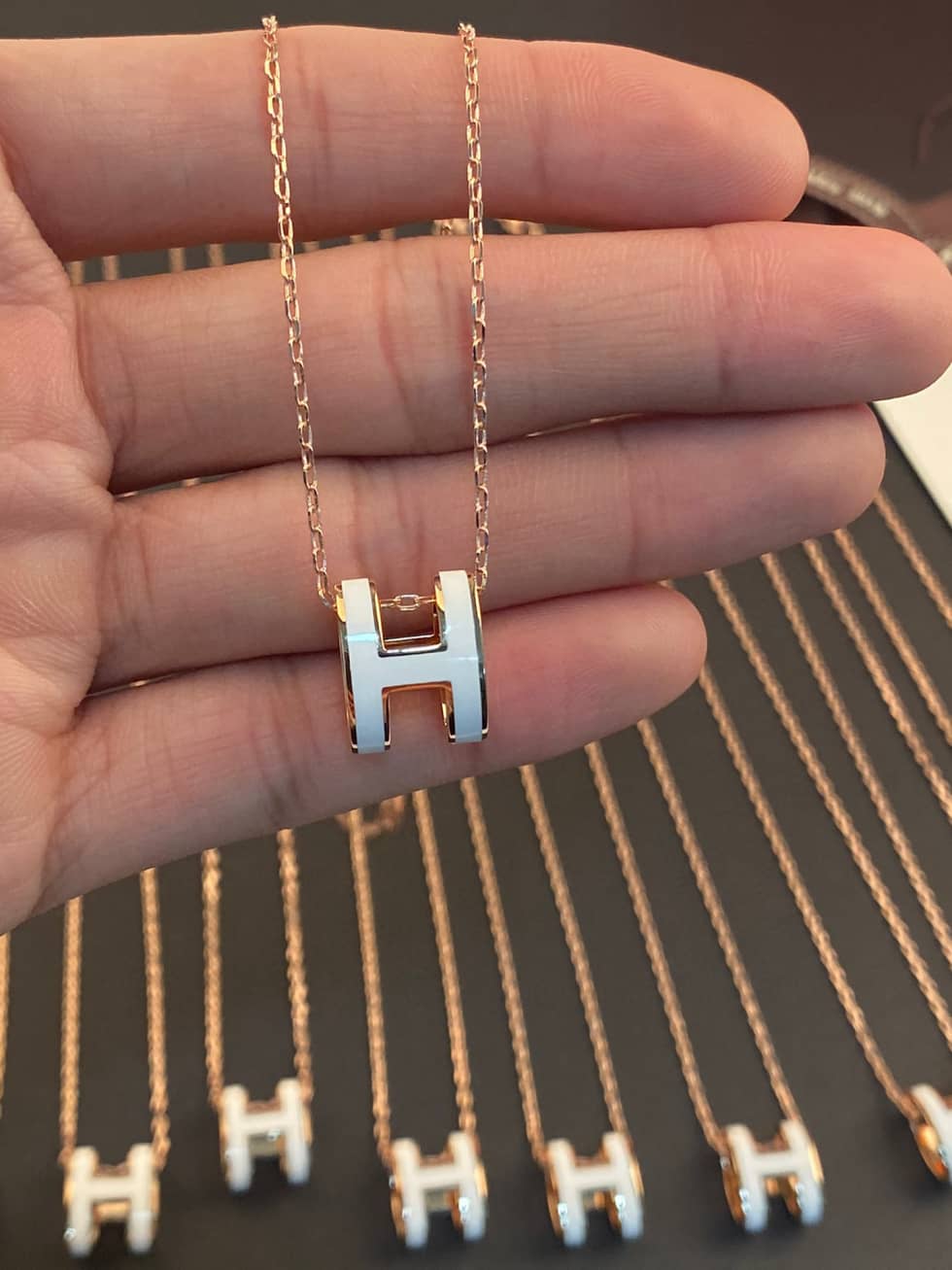 Knockoff H**me5 Logo Necklace