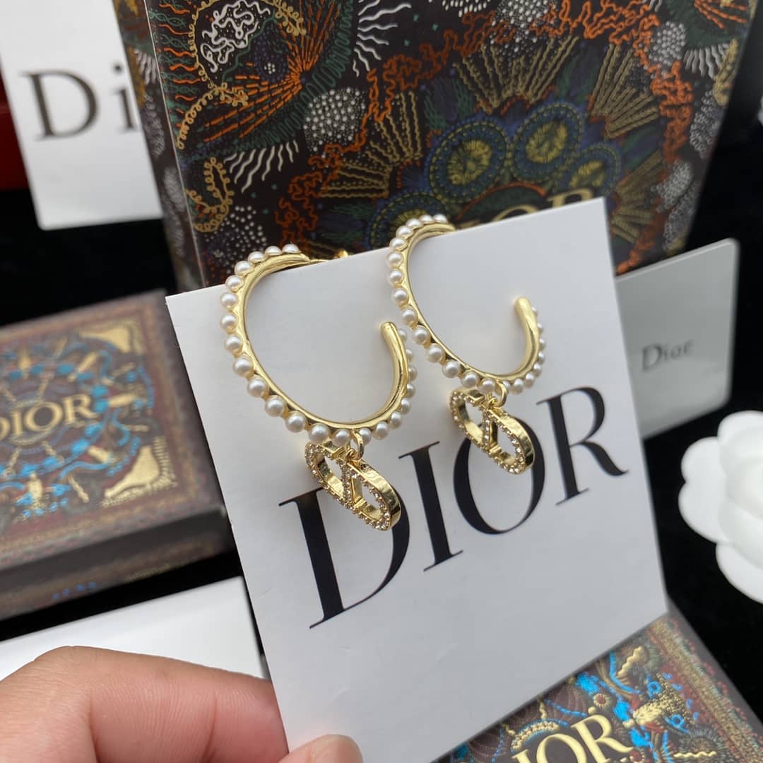 Fake Chr1st1an D10r Logo Earring