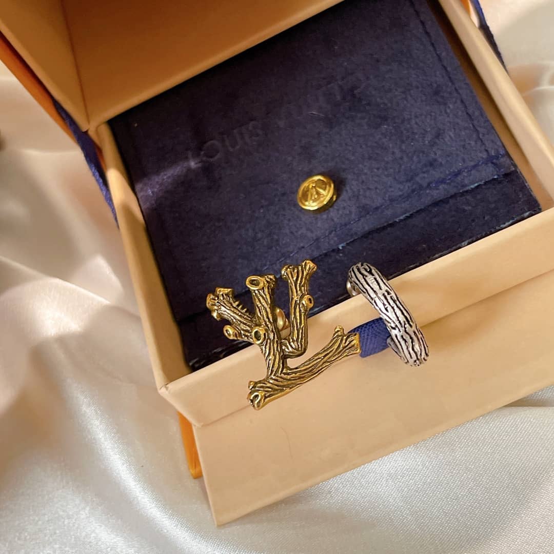 LV Hoop Earrings Dupe Logo