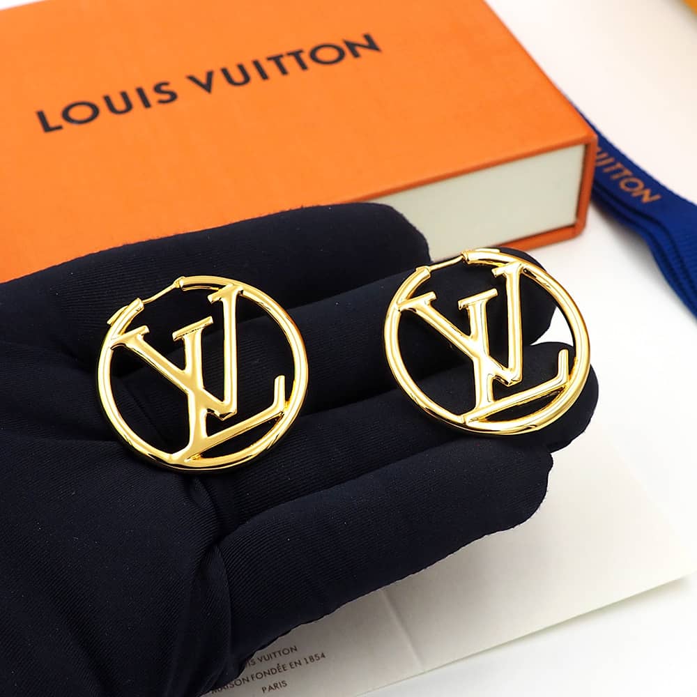 LV Hoop Earrings Dupe Logo AAA+