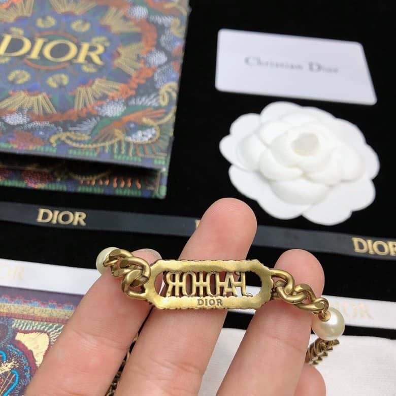 Fake Chr1st1an D10r Logo Bracelet