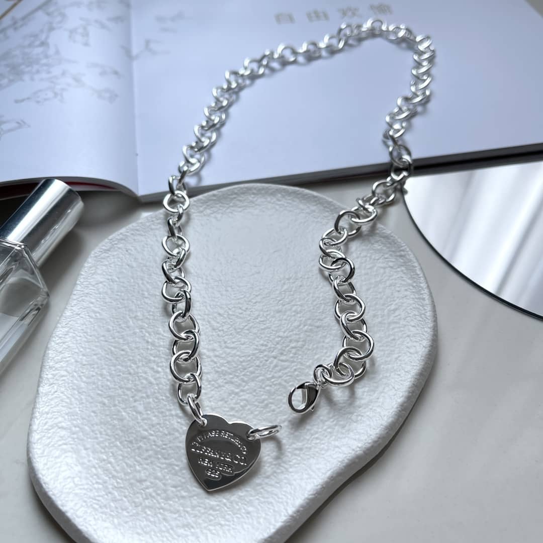 Fake T*f*ny Logo Necklace