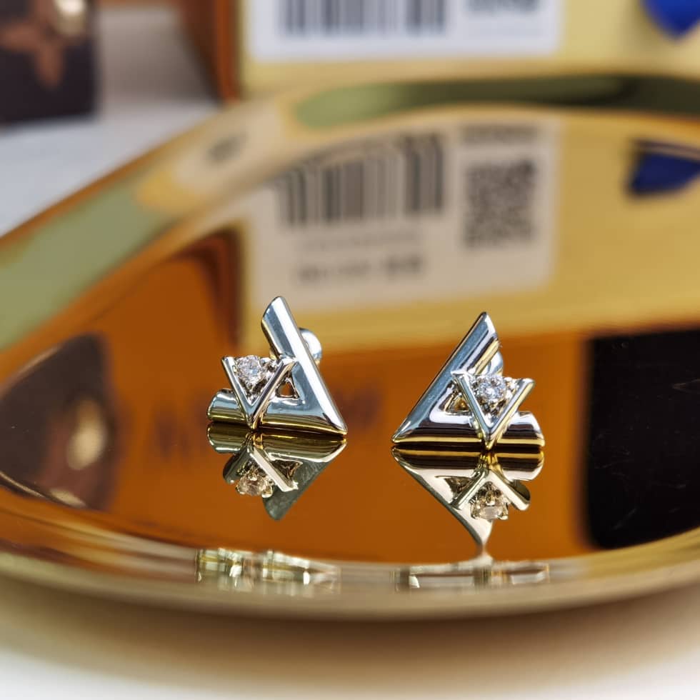 LV Hoop Earrings Dupe Logo