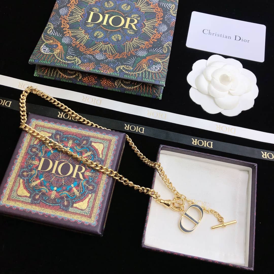 Fake Chr1st1an D10r Logo Necklace