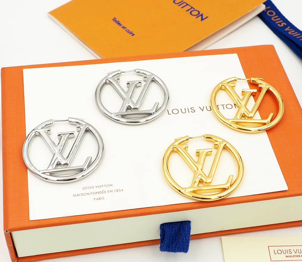 LV Hoop Earrings Dupe Logo AAA+