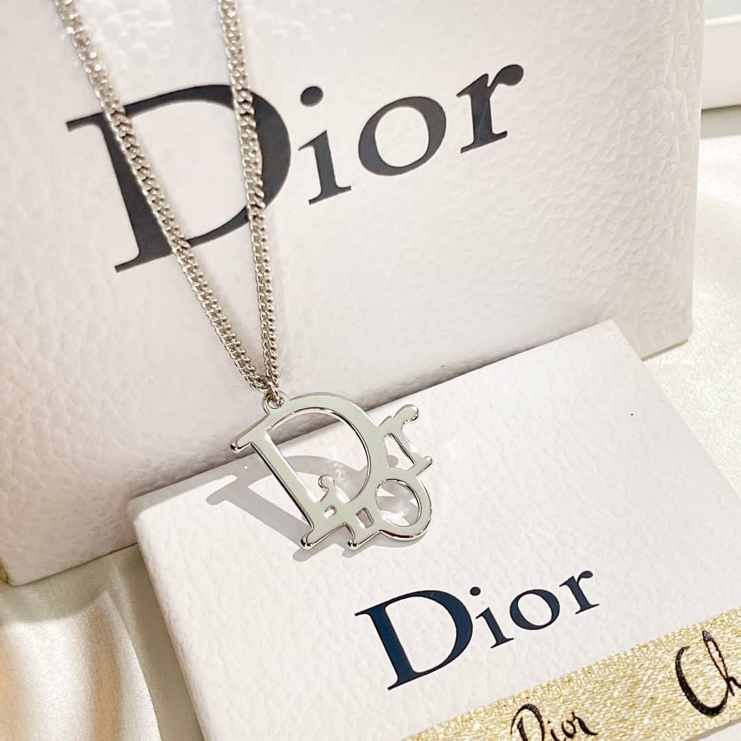 Fake Chr1st1an D10r Logo Necklace