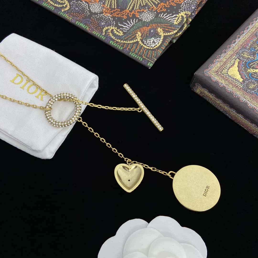 Fake Chr1st1an D10r Logo Necklace