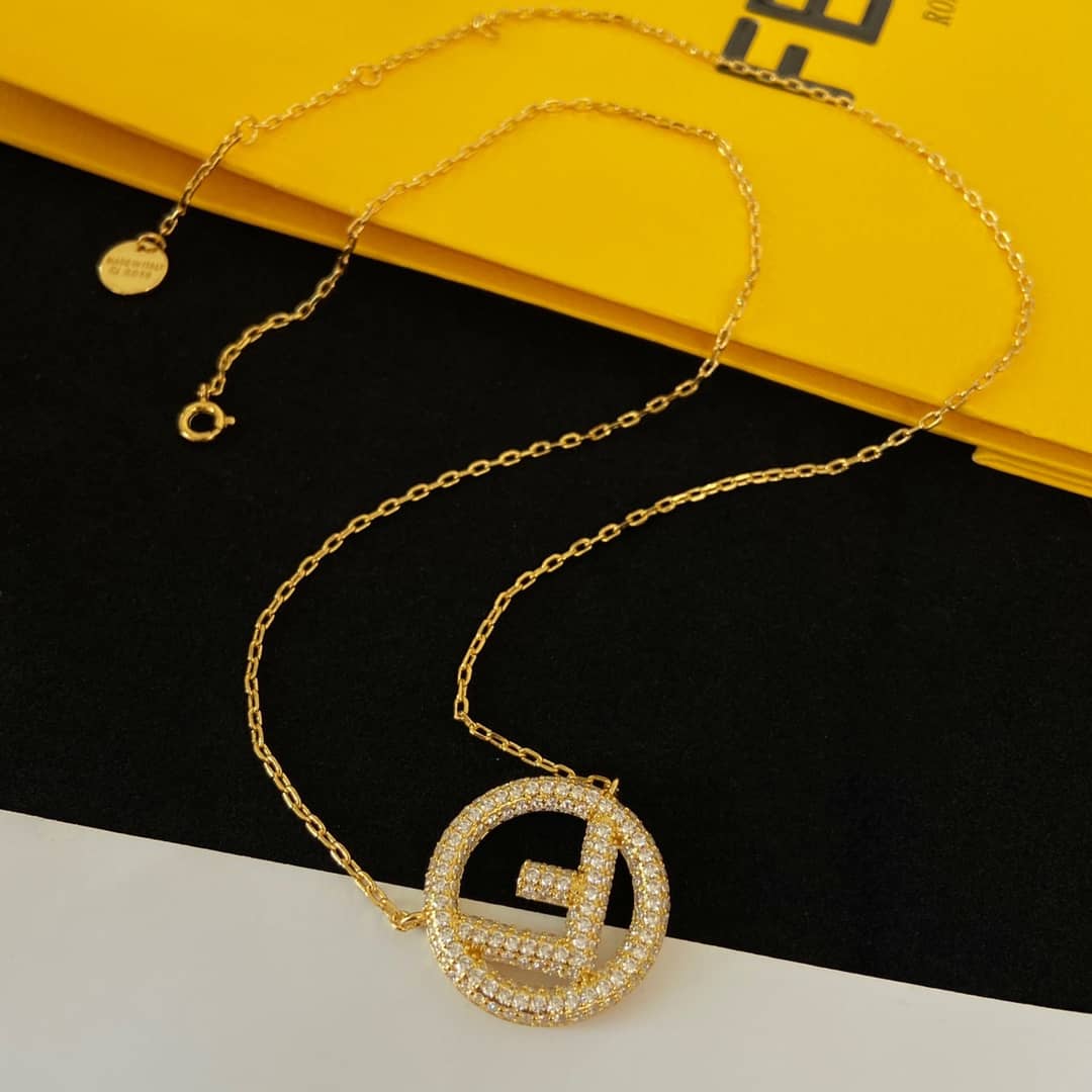 Fake F**di Logo Necklace