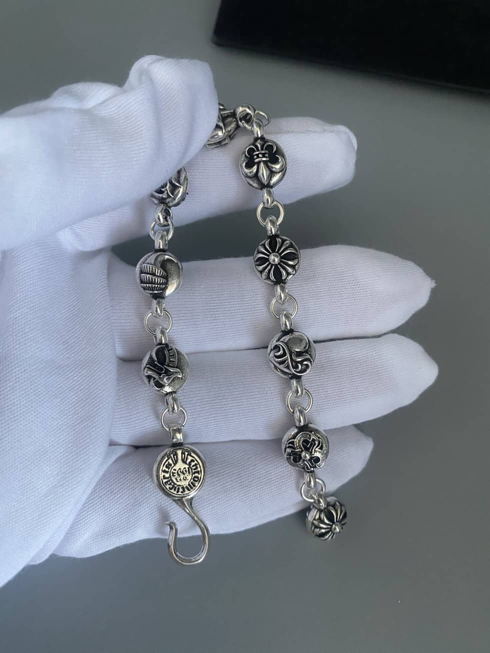 Fake Ch*0me He**ts Logo Bracelet