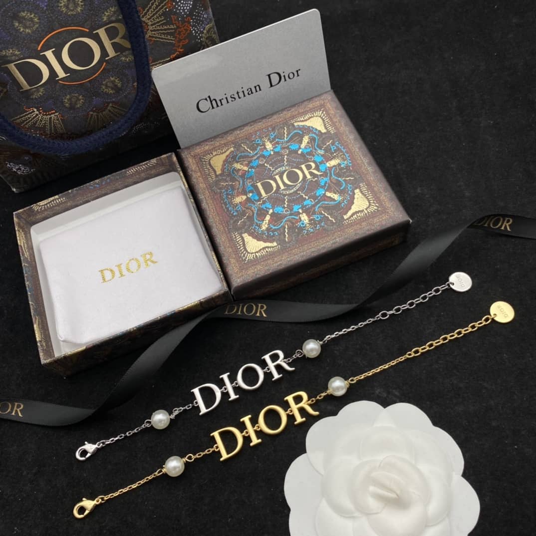 Fake Chr1st1an D10r Logo Bracelet