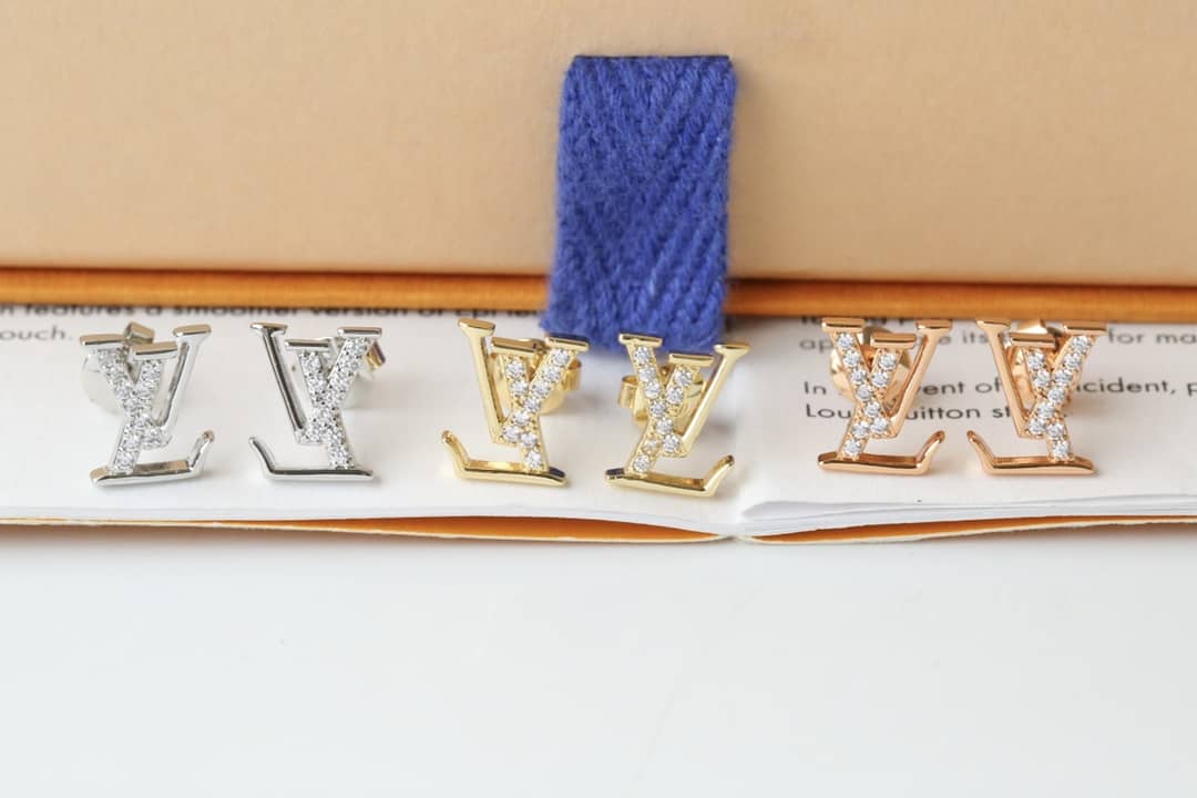 LV Hoop Earrings Dupe Logo