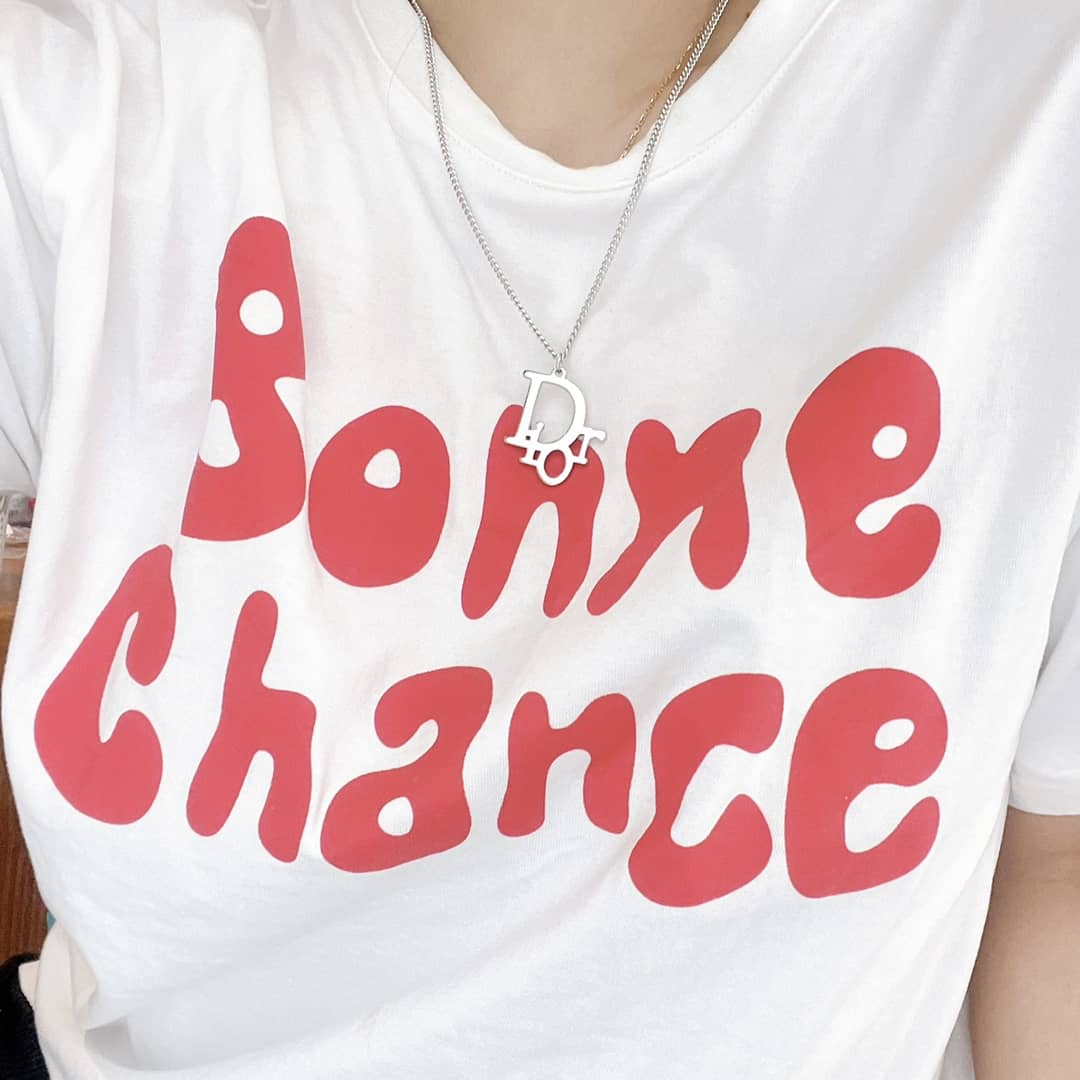 Fake Chr1st1an D10r Logo Necklace