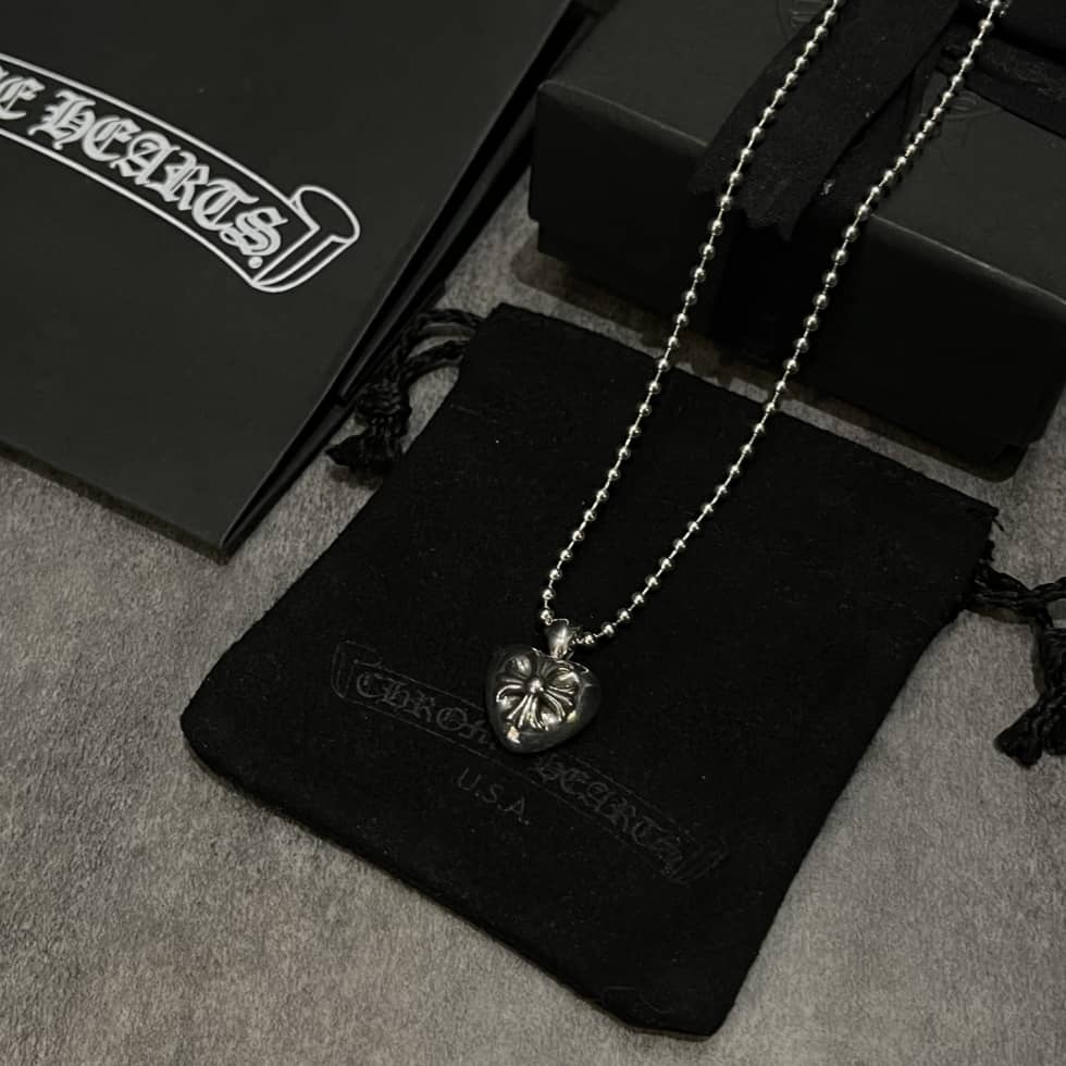 Fake Ch*0me He**ts Logo Necklace