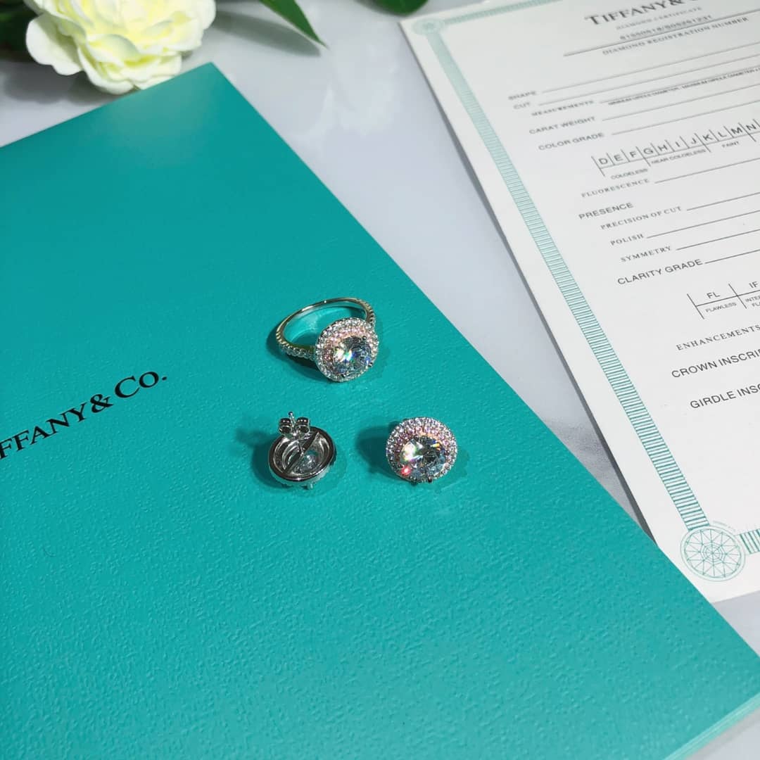 Fake T*f*ny Logo Earring